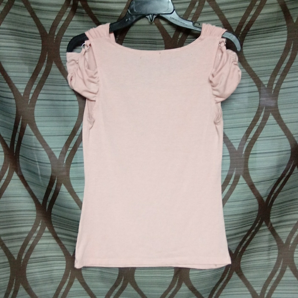 Pink Cold Shoulder Top - Picture 2 of 3